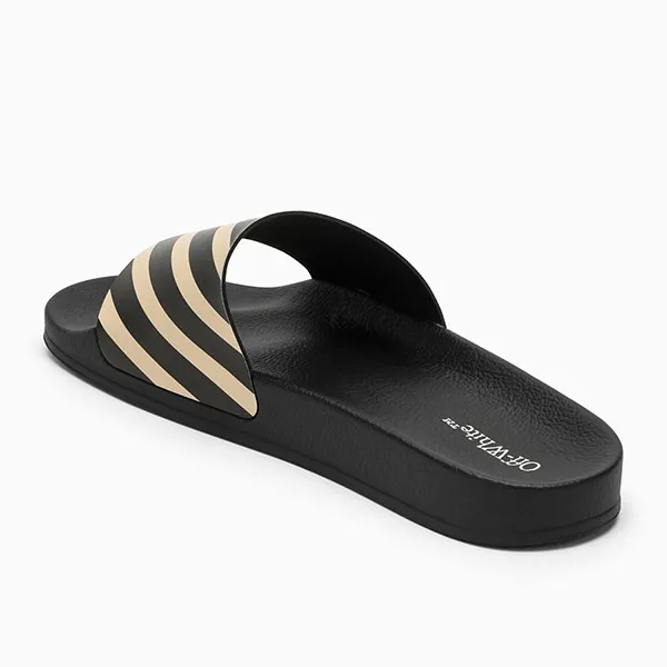 Dép Off-White Multicolor Diag Stripe Printed OMIC011C99MAT0021061 Màu Đen Vàng Size 40