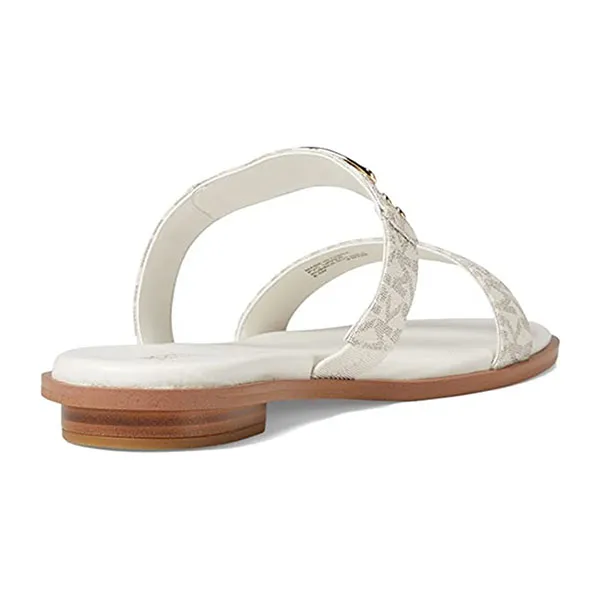 Dép Sandal Michael Kors MK Slide Plate Màu Trắng Họa Tiết Size 39