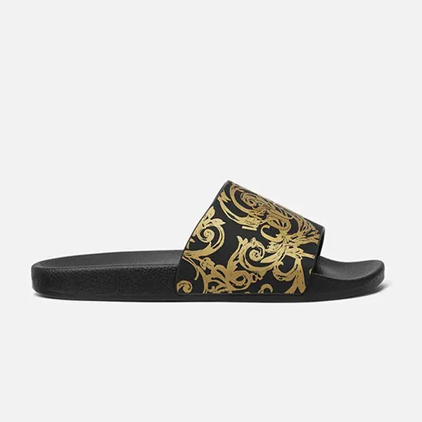 Dép Versace Logo Couture Slides 74YA3SQ4 ZS365 Màu Đen Vàng Size 39