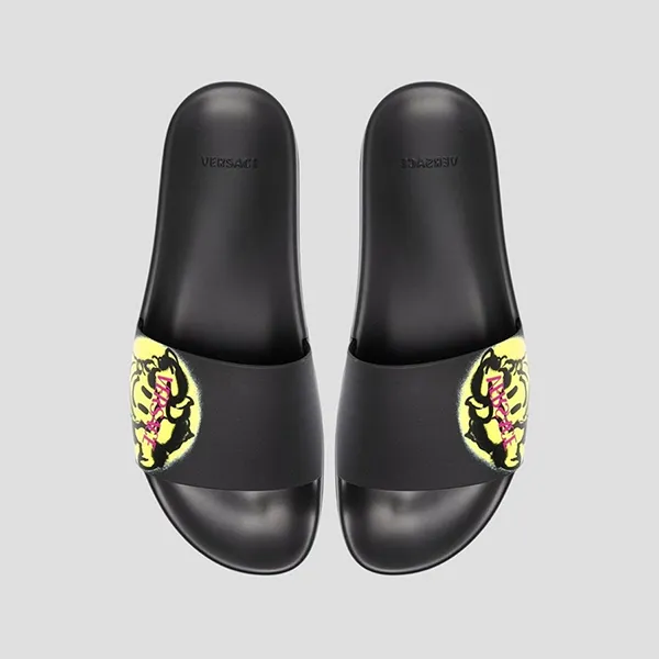 Dép Versace Medusa Smiley Black DSU6516 1A02005 2B670 Màu Đen