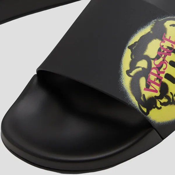 Dép Versace Medusa Smiley Black DSU6516 1A02005 2B670 Màu Đen