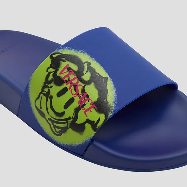 Dép Versace Medusa Smiley Blue DSU6516 1A02005 2U830 Màu Xanh