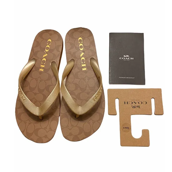 Dép Xỏ Ngón Coach Zak Flip Flop FG3434 Màu Nâu Size 36