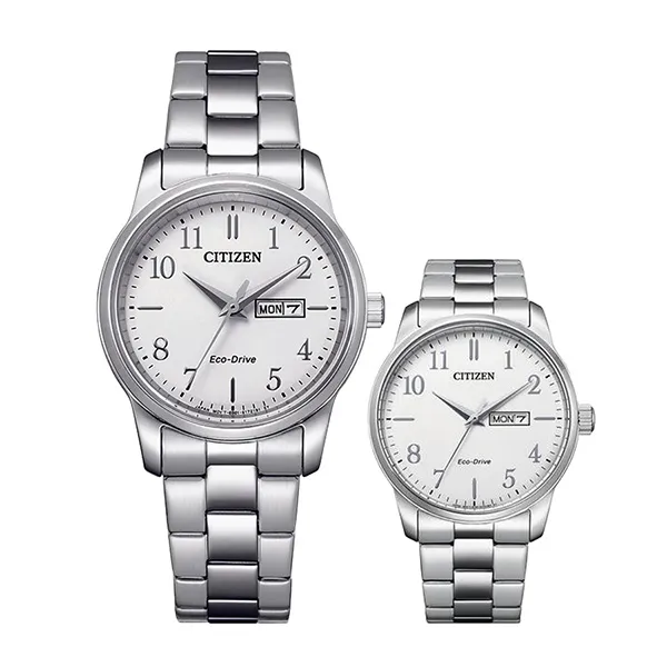 Đồng Hồ Đôi Citizen Classic Eco Drive Watch BM8550-81A Và EW3260-84A Màu Bạc