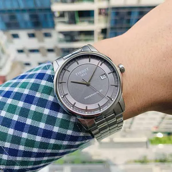 Đồng Hồ Đôi Tissot Luxury Powermatic 80 Gray T086.407.11.061.00 Và T086.207.11.301.00 Màu Bạc