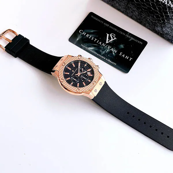 Đồng Hồ Nam Christian Van Sant Monarchy Black Dial CV8124 Màu Đen Vàng