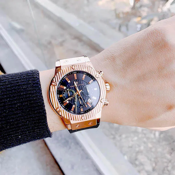 Đồng Hồ Nam Christian Van Sant Monarchy Black Dial CV8124 Màu Đen Vàng