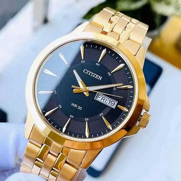 Đồng Hồ Nam Citizen BF2013-56E Kính Khoáng Size Mặt 41mm Màu Vàng Gold