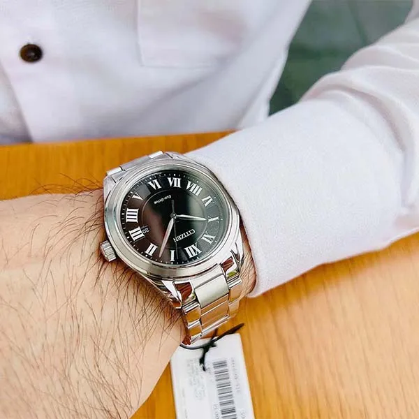 Đồng Hồ Nam Citizen Eco-Drive Calendar Silver-Tone Arezzo AW1690-51E Màu Bạc