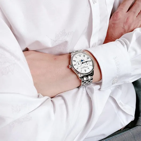 Đồng Hồ Nam Frederique Constant Moonphase FC-260WR5B6B Màu Bạc