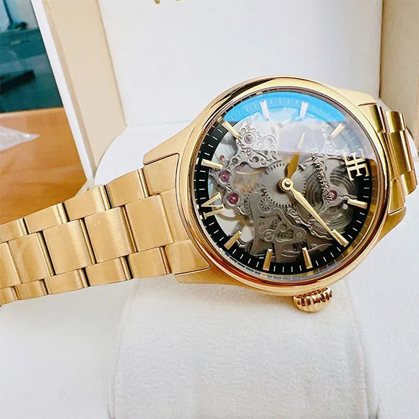 Đồng Hồ Nam Thomas Earnshaw Bauer Shadow Mechanical Skeleton Gold Mist Màu Vàng Gold