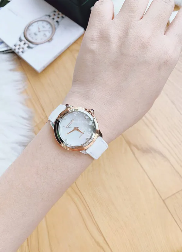 Đồng Hồ Nữ Citizen Eco-Drive EM0796-08Y Màu Trắng