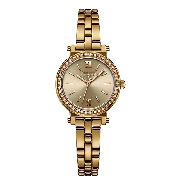 Đồng Hồ Nữ Julius JA-1124E Brown Gold Màu Vàng Nâu