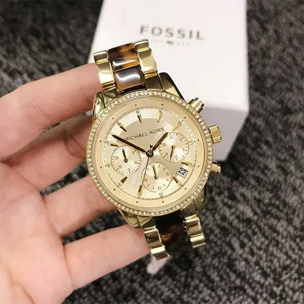 Đồng Hồ Nữ Michael Kors MK Womens Ritz Gold Tone Watch MK6322 Màu Vàng Gold