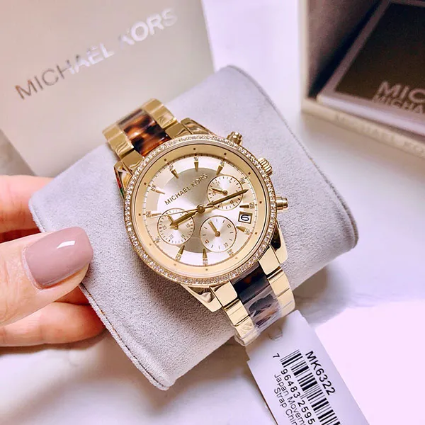 Đồng Hồ Nữ Michael Kors MK Womens Ritz Gold Tone Watch MK6322 Màu Vàng Gold
