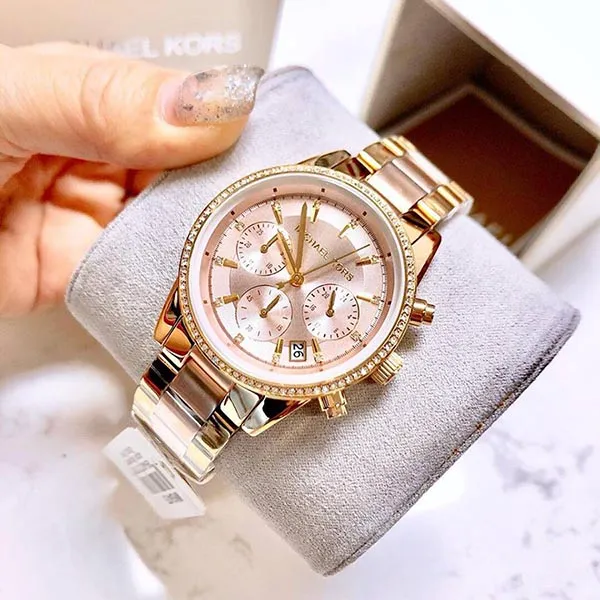 Đồng Hồ Nữ Michael Kors MK Ritz Chronograph Quartz Diamond Accent MK6475 Màu Vàng Gold - Đồng hồ - Vua Hàng Hiệu