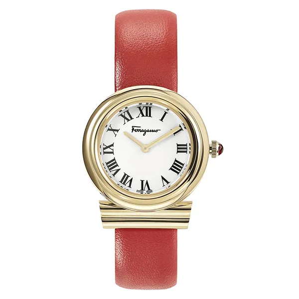 Đồng Hồ Nữ Salvatore Ferragamo Gancini Leather Watch SFMV00222 Màu Đỏ 28mm - Đồng hồ - Vua Hàng Hiệu