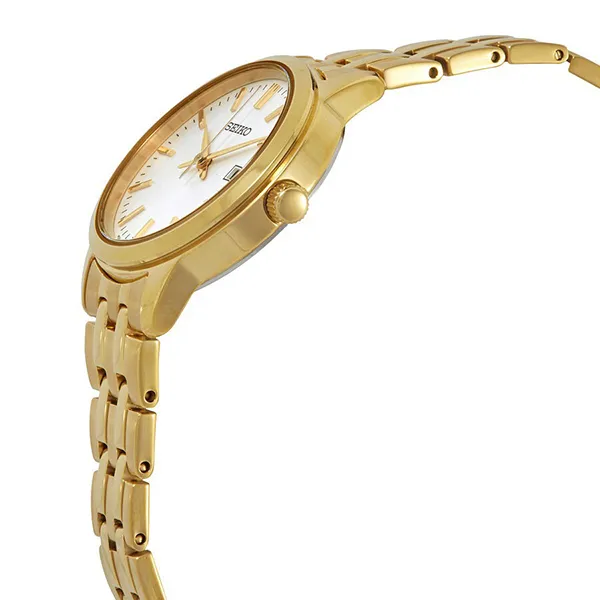 Đồng Hồ Nữ Seiko Classic Quartz White Dial Yellow Gold-tone Ladies Watch SUR412 Màu Vàng Gold - Đồng hồ - Vua Hàng Hiệu