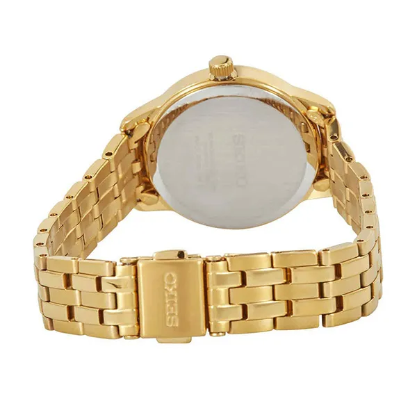 Đồng Hồ Nữ Seiko Classic Quartz White Dial Yellow Gold-tone Ladies Watch SUR412 Màu Vàng Gold - Đồng hồ - Vua Hàng Hiệu