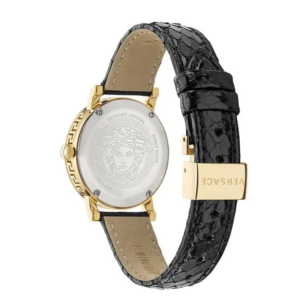 Đồng Hồ Nữ Versace Greca Glass Leather Watch 32mm VEU300221 Màu Đen Vàng - Đồng hồ - Vua Hàng Hiệu