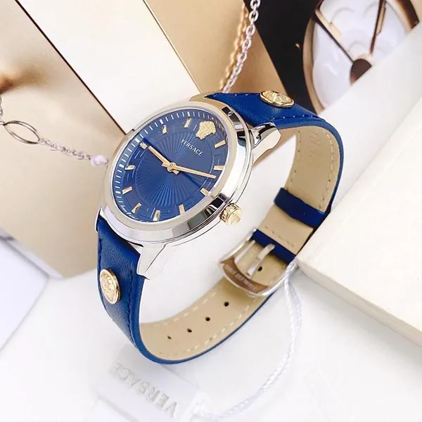 Đồng Hồ Nữ Versace VEPX00921 Quartz 38mm Màu Xanh Bạc - Đồng hồ - Vua Hàng Hiệu