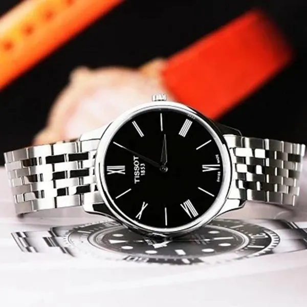 Đồng Hồ Tissot T063.409.11.058.00 Quartz Màu Đen Bạc