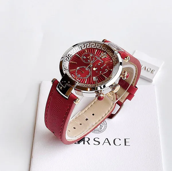 Đồng Hồ Versace Chính Hãng Nữ VE2M00821 Revive Chronograph Red Leather Ladies Watch - Đồng hồ - Vua Hàng Hiệu