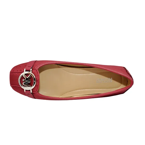 Giày Bệt Michael Kors MK Fulton Jacquard Moccasin Logo Moc Loafer Flat Berry Màu Đỏ Đô Size 36.5