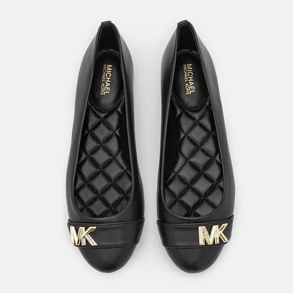 Giày Bệt Michael Kors MK Jilly Faux Leather Ballet Flats Màu Đen Size 36.5
