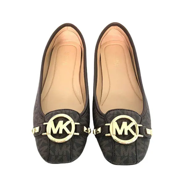 Giày Bệt Michael Kors Mk Fulton Signature Brown Stud Màu Nâu Size 38
