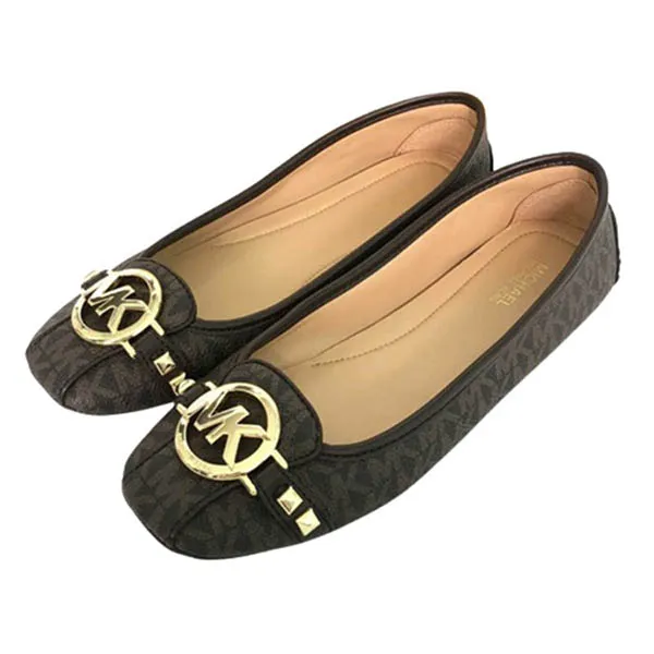 Giày Bệt Michael Kors Mk Fulton Signature Brown Stud Màu Nâu Size 38