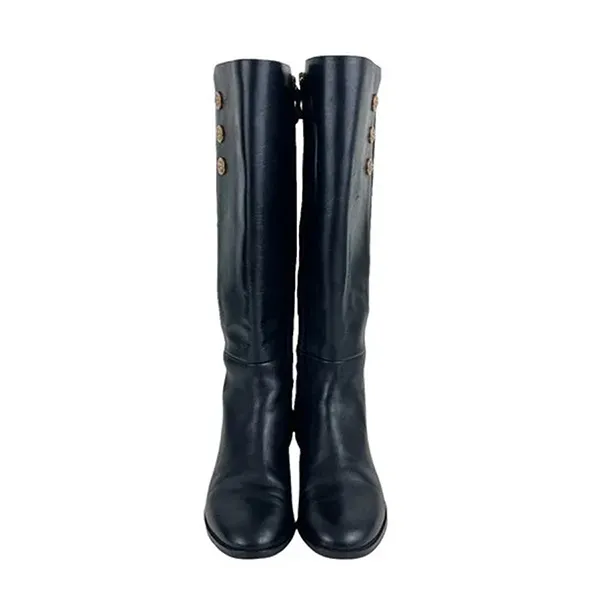 Giày Boot Tory Burch Naomi 25 Leather Tall Boot In Black Màu Đen Size 36 - Giày - Vua Hàng Hiệu