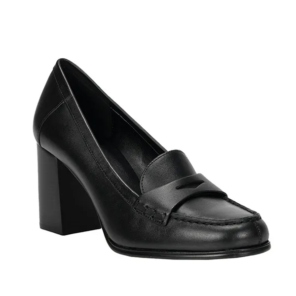 Giày Cao Gót Michael Kors MK Buchanan Mid Loafer Màu Đen Size 38.5