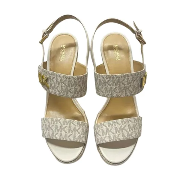 Giày Cao Gót Michael Kors MK Deanna Wedges Màu Trắng Size 37.5