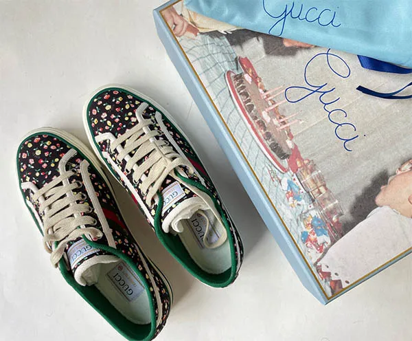 Giày Thể Thao Gucci x Liberty Of London Tennis 1977 'Floral Black' Phối Màu Size 36 - Giày - Vua Hàng Hiệu