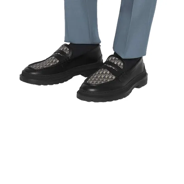 Giày Lười Dior Explorer Jacquard 3LO103ZCD 961 Màu Đen Size 41