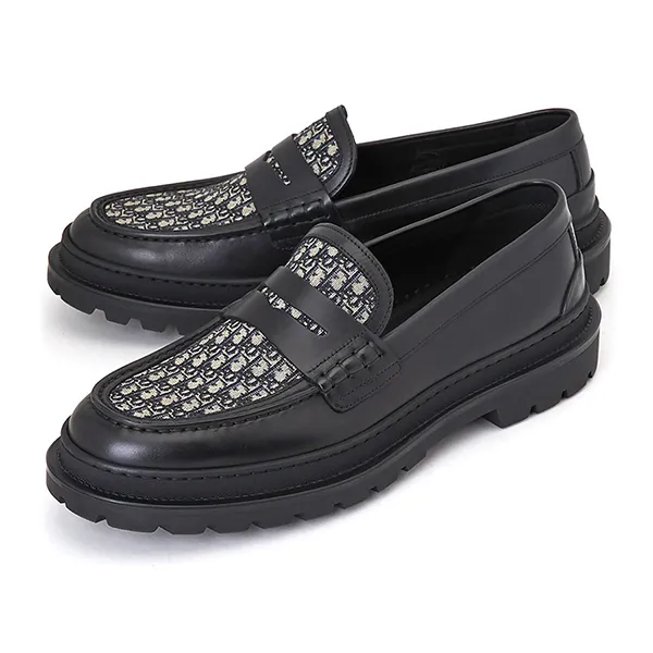 Giày Lười Dior Explorer Jacquard 3LO103ZCD 961 Màu Đen Size 41