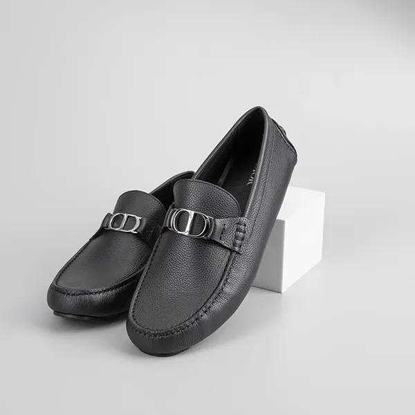 Giày Lười Dior Plain Leather Logo Oxfords 3LO114YJK 969 Màu Đen Size 40 - 1