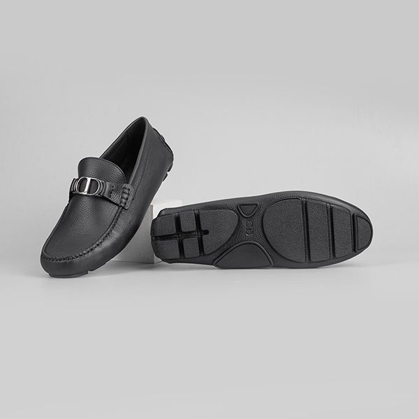 Giày Lười Dior Plain Leather Logo Oxfords 3LO114YJK 969 Màu Đen Size 40 - 3