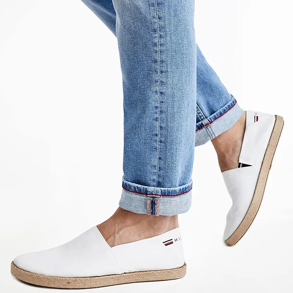 Giày Slip On Tommy Hilfiger Chambray Slip-On FM03966 000 Màu Trắng Size 41
