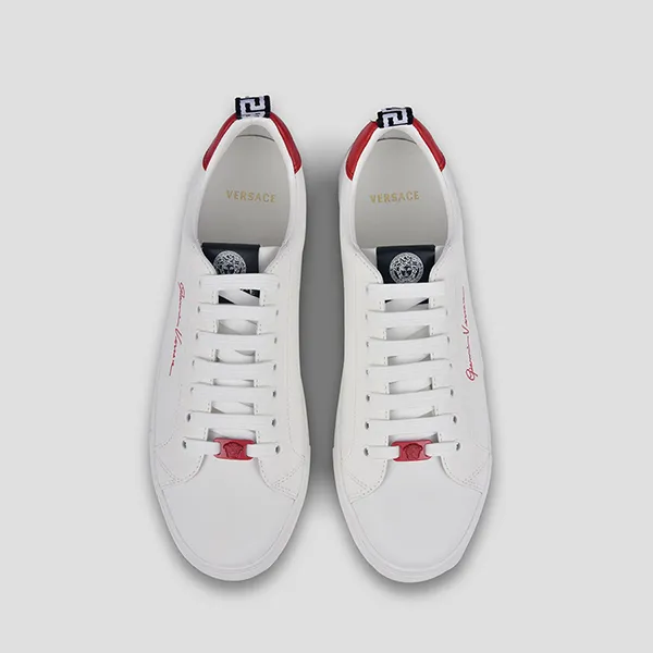 Giày Sneakers Versace Vitello Logo Red 1002778 1A02200 2W94P Màu Trắng - Giày - Vua Hàng Hiệu