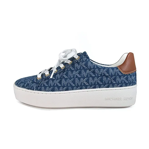 Giày Thể Thao Nữ Michael Kors MK Poppy Lace Màu Xanh Navy Size 37.5