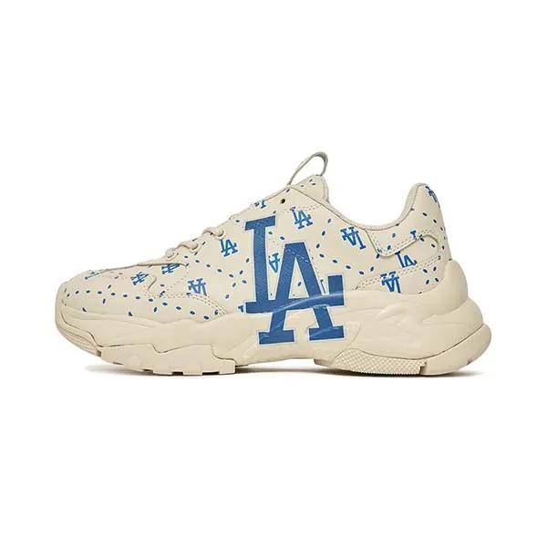 Giày Thể Thao MLB Big Ball Chunky Saffiano Diamond Monogram LA Dodgers 3ASHMS13N-07IVS Màu Xanh Trắng