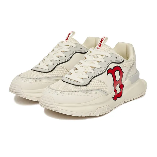 Giày Thể Thao MLB Chunky Runner Boston Red Sox 3ASHRJ13N-43IVS Màu Trắng Kem Size 235