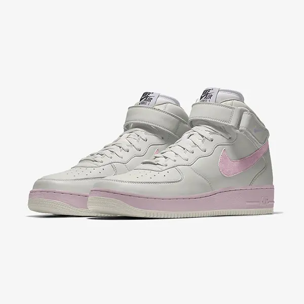 Giày Thể Thao Nike Air Force 1 Mid By You Màu Xám Hồng Size 44