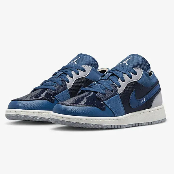 Giày Thể Thao Nike Air Jordan 1 Low SE Craft Big Kids' Shoes B5CVJ9 Màu Xanh Navy Size 40 - Giày - Vua Hàng Hiệu