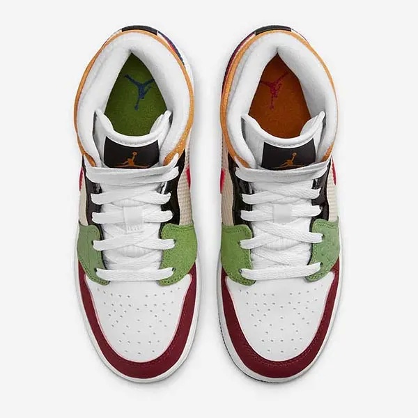 Giày Thể Thao Nike Air Jordan 1 Mid Patchwork DR6957-100 Phối Màu Size 35