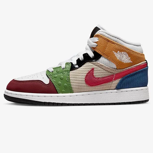 Giày Thể Thao Nike Air Jordan 1 Mid Patchwork DR6957-100 Phối Màu Size 35