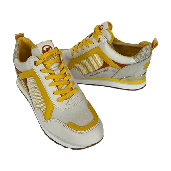 Giày Thể Thao Nữ Michael Kors MK Wilma Trainer Canvas Màu Vàng Size 37.5