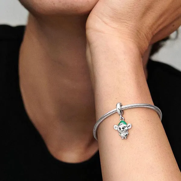 Hạt Vòng Charm Pandora Disney Cinderella Gus Mouse Dangle 798849C01 Màu Xanh Bạc - Trang sức - Vua Hàng Hiệu